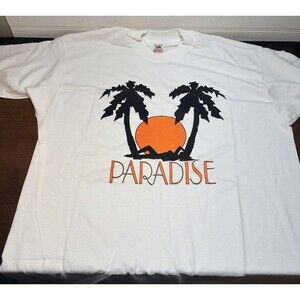 Vtg Single Stitch Paradise Tshirt Tee 90’s Fruit Of The Loom USA  XL